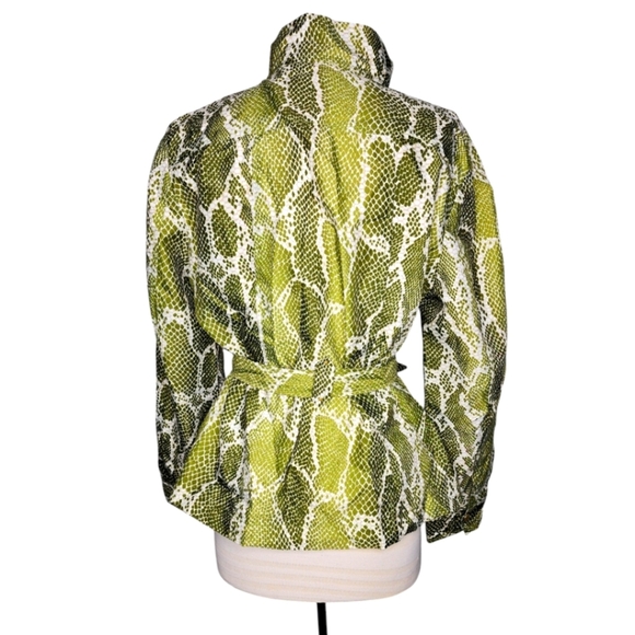 Jones New York Sport Woman's  Green Snake Print Lt Weight Jacket Sz L - Picture 4 of 10